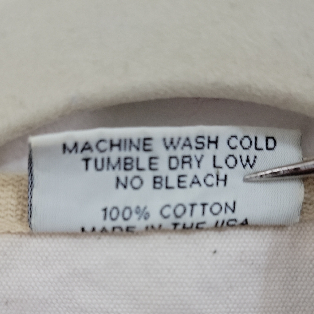 UTILITY Canvas Vest In Cream and Tan Size L Made In USA 100% Cotton Button Front - Picture 3 of 9